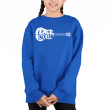 Load image into Gallery viewer, Peace Love Country - Girl&#39;s Word Art Crewneck Sweatshirt