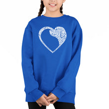 Load image into Gallery viewer, Dog Heart - Girl&#39;s Word Art Crewneck Sweatshirt
