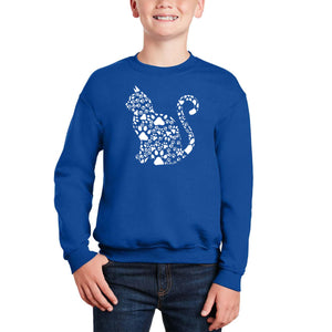 Cat Claws - Boy's Word Art Crewneck Sweatshirt