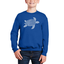 Load image into Gallery viewer, Turtle - Boy&#39;s Word Art Crewneck Sweatshirt