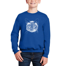 Load image into Gallery viewer, Siamese Cat - Boy&#39;s Word Art Crewneck Sweatshirt