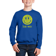 Load image into Gallery viewer, Dead Inside Smile - Boy&#39;s Word Art Crewneck Sweatshirt