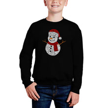 Load image into Gallery viewer, Christmas Snowman - Boy&#39;s Word Art Crewneck Sweatshirt