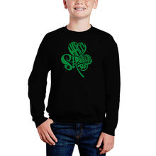 Load image into Gallery viewer, St. Patrick&#39;S Day Shamrock - Boy&#39;s Word Art Crewneck Sweatshirt