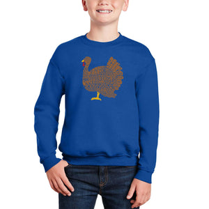 Thanksgiving - Boy's Word Art Crewneck Sweatshirt