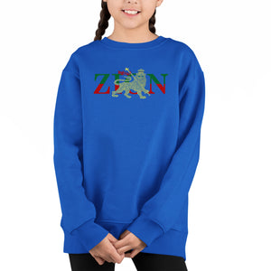 Zion - One Love - Girl's Word Art Crewneck Sweatshirt