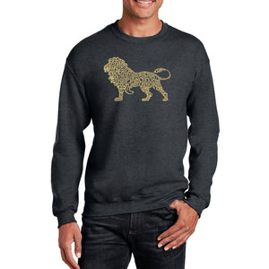 Lion - Men's Word Art Crewneck Sweatshirt