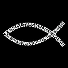 Load image into Gallery viewer, LA Pop Art Women&#39;s Dolman Cut Word Art Shirt - Jesus Loves You