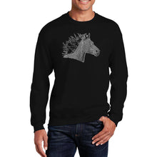 Load image into Gallery viewer, Horse Mane - Men&#39;s Word Art Crewneck Sweatshirt