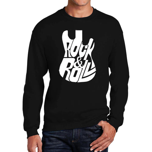 Rock And Roll Guitar - Men's Word Art Crewneck Sweatshirt