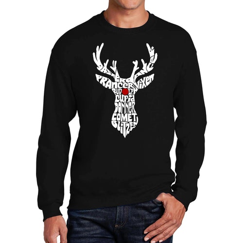 Santa's Reindeer  - Men's Word Art Crewneck Sweatshirt