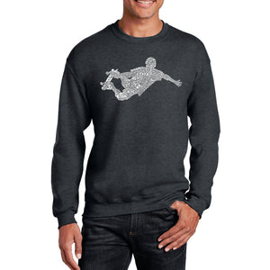POPULAR SKATING MOVES & TRICKS - Men's Word Art Crewneck Sweatshirt