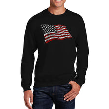 Load image into Gallery viewer, American Wars Tribute Flag - Men&#39;s Word Art Crewneck Sweatshirt