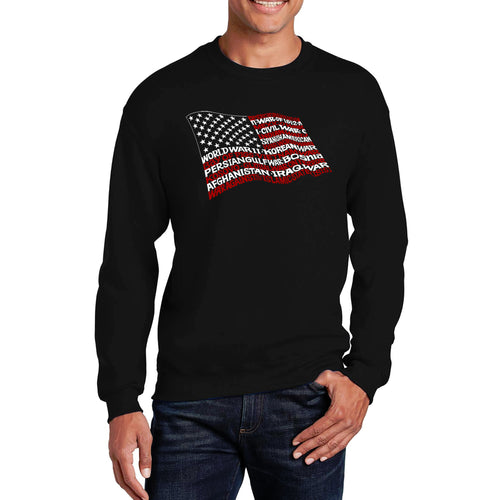 American Wars Tribute Flag - Men's Word Art Crewneck Sweatshirt