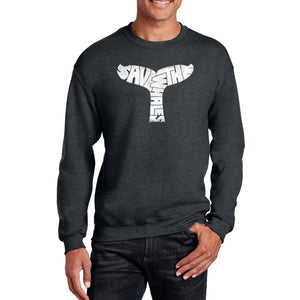 SAVE THE WHALES - Men's Word Art Crewneck Sweatshirt