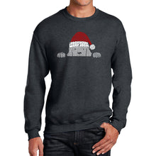 Load image into Gallery viewer, Christmas Peeking Dog - Men&#39;s Word Art Crewneck Sweatshirt