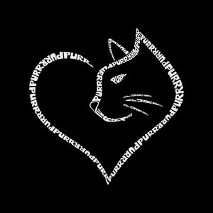 Cat Heart - Girl's Word Art Hooded Sweatshirt
