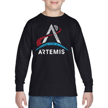 Load image into Gallery viewer, NASA Artemis Logo - Boy&#39;s Word Art Long Sleeve T-Shirt