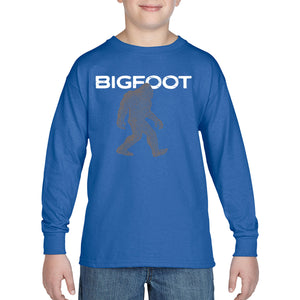 Bigfoot - Boy's Word Art Long Sleeve T-Shirt
