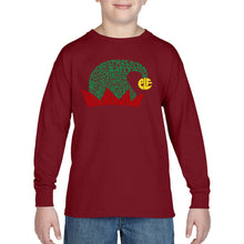 Load image into Gallery viewer, Christmas Elf Hat - Boy&#39;s Word Art Long Sleeve T-Shirt