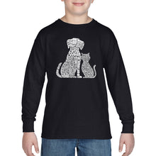 Load image into Gallery viewer, LA Pop Art Boy&#39;s Word Art Long Sleeve - Dogs and Cats