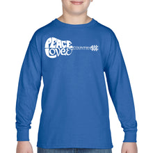 Load image into Gallery viewer, Peace Love Country  - Boy&#39;s Word Art Long Sleeve