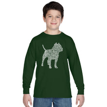 Load image into Gallery viewer, Pitbull -  Boy&#39;s Word Art Long Sleeve