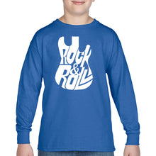 Load image into Gallery viewer, Rock And Roll Guitar - Boy&#39;s Word Art Long Sleeve T-Shirt