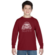 Load image into Gallery viewer, Limited Supply - LA Pop Art Boy&#39;s Word Art Long Sleeve - Sloth