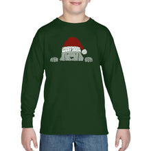 Load image into Gallery viewer, Christmas Peeking Dog - Boy&#39;s Word Art Long Sleeve T-Shirt