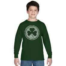 Load image into Gallery viewer, LYRICS TO WHEN IRISH EYES ARE SMILING - Boy&#39;s Word Art Long Sleeve