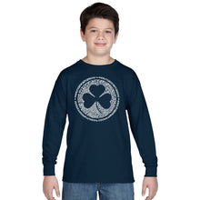 Load image into Gallery viewer, LYRICS TO WHEN IRISH EYES ARE SMILING - Boy&#39;s Word Art Long Sleeve