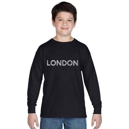 LONDON NEIGHBORHOODS - Boy's Word Art Long Sleeve