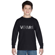 Load image into Gallery viewer, VEGAS - Boy&#39;s Word Art Long Sleeve