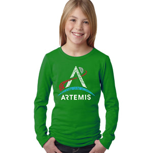 NASA Artemis Logo - Girl's Word Art Long Sleeve T-Shirt