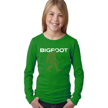 Load image into Gallery viewer, Bigfoot - Girl&#39;s Word Art Long Sleeve T-Shirt