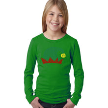 Load image into Gallery viewer, Christmas Elf Hat - Girl&#39;s Word Art Long Sleeve T-Shirt