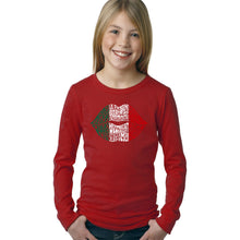 Load image into Gallery viewer, Latina Lips  - Girl&#39;s Word Art Long Sleeve