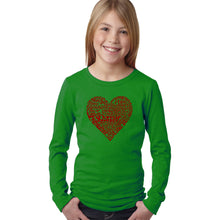 Load image into Gallery viewer, Love Yourself - Girl&#39;s Word Art Long Sleeve T-Shirt