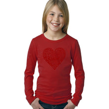 Load image into Gallery viewer, Love Yourself - Girl&#39;s Word Art Long Sleeve T-Shirt