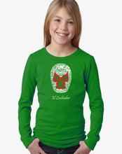 Load image into Gallery viewer, LA Pop Art Girl&#39;s Word Art Long Sleeve - MEXICAN WRESTLING MASK