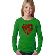 Load image into Gallery viewer, Shape of You  - Girl&#39;s Word Art Long Sleeve