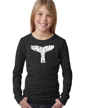 Load image into Gallery viewer, LA Pop Art Girl&#39;s Word Art Long Sleeve - SAVE THE WHALES