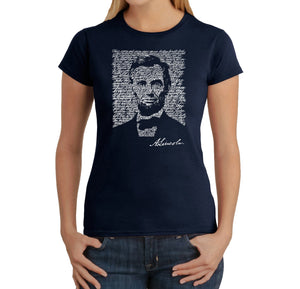 ABRAHAM LINCOLN GETTYSBURG ADDRESS - Women's Word Art T-Shirt