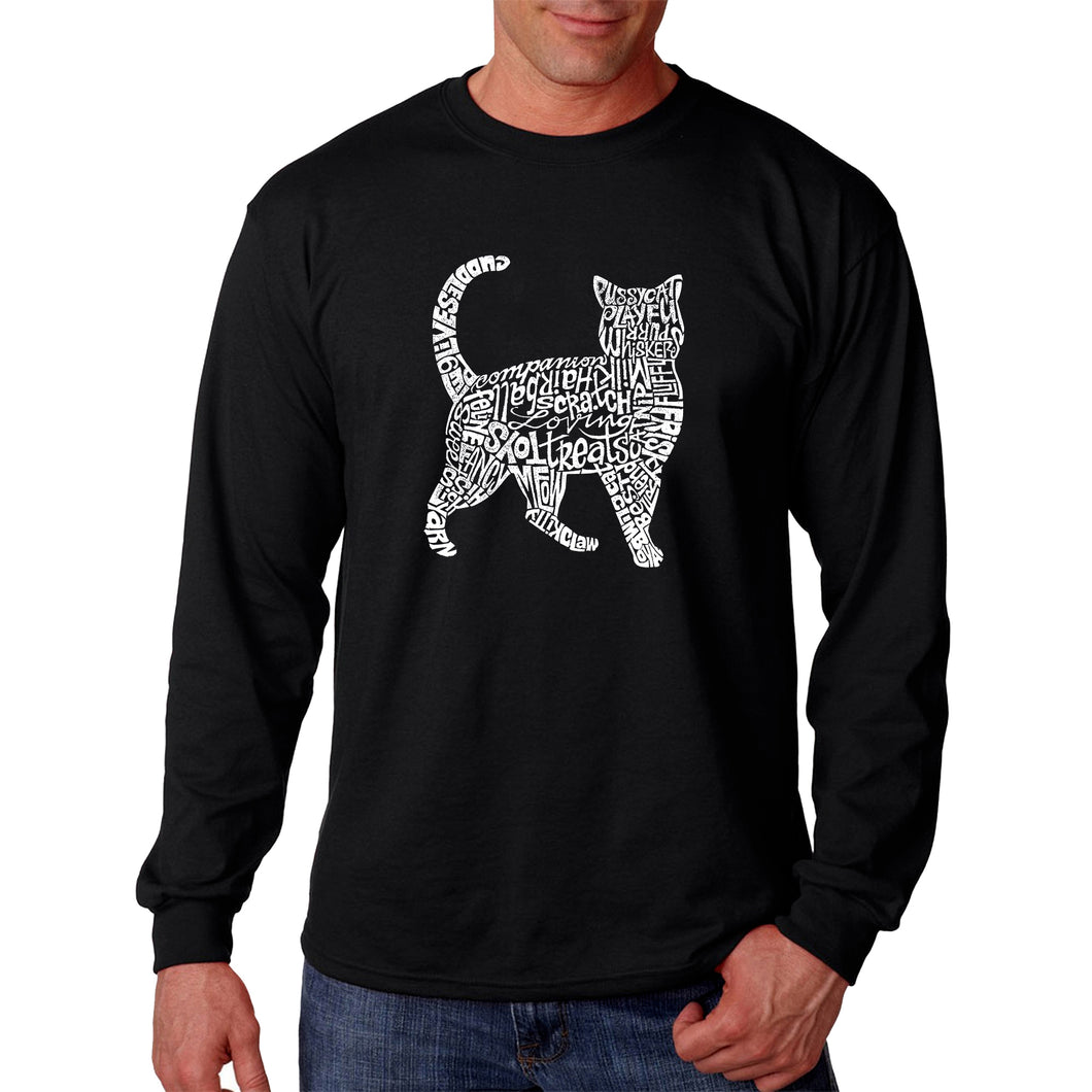 Cat - Men's Word Art Long Sleeve T-Shirt
