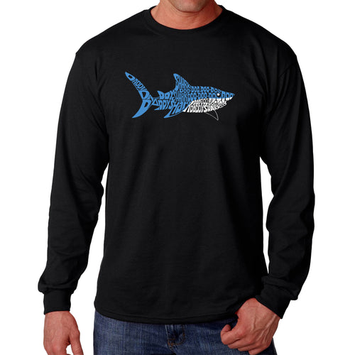 Daddy Shark - Men's Word Art Long Sleeve Tshirt