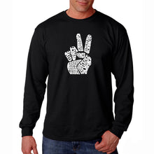 Load image into Gallery viewer, PEACE FINGERS - Men&#39;s Word Art Long Sleeve T-Shirt