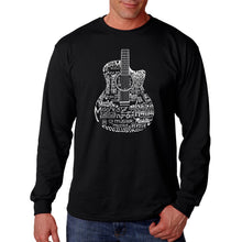 Load image into Gallery viewer, Languages Guitar - Men&#39;s Word Art Long Sleeve T-Shirt