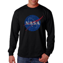 Load image into Gallery viewer, NASA&#39;s Most Notable Missions - Men&#39;s Word Art Long Sleeve T-Shirt