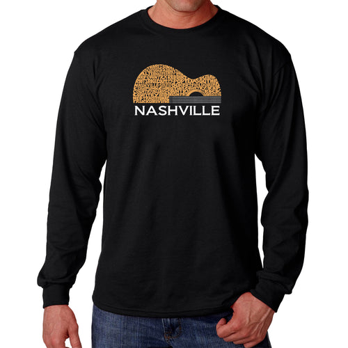 Nashville Guitar - Men's Word Art Long Sleeve T-Shirt